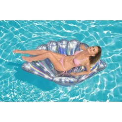 MATERASSINO GONFIABILE LOUNGE CONCHIGLIA IRIDESCENTE 185X114CM MARE PISCINA 43414