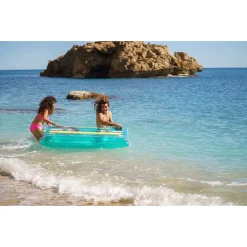 MATERASSINO GONFIABILE RETRO BEATS FASHION CASSETTA 174X117CM PORTAOGGETTI 43649