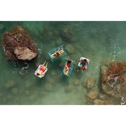 MATERASSINO GONFIABILE RETRO BEATS FASHION CASSETTA 174X117CM PORTAOGGETTI 43649