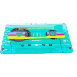 MATERASSINO GONFIABILE RETRO BEATS FASHION CASSETTA 174X117CM PORTAOGGETTI 43649