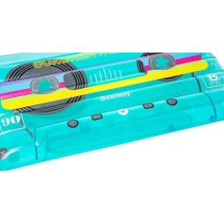 MATERASSINO GONFIABILE RETRO BEATS FASHION CASSETTA 174X117CM PORTAOGGETTI 43649