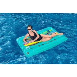 MATERASSINO GONFIABILE RETRO BEATS FASHION CASSETTA 174X117CM PORTAOGGETTI 43649