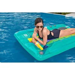 MATERASSINO GONFIABILE RETRO BEATS FASHION CASSETTA 174X117CM PORTAOGGETTI 43649