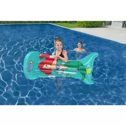 MATERASSINO GONFIABILE SIRENETTA 158X81 CM CON MANIGLIE PER BAMBINE PISCINA 9101F
