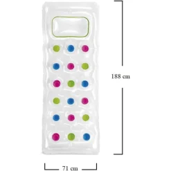 MATERASSINO GONFIABILE 188X71CM TRASPARENTE CON 18 FORI MATERASSO PISCINA MARE 019966