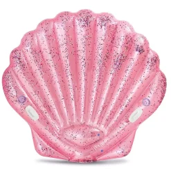 MATERASSINO ISOLA GONFIABILE CONCHIGLIA GLITTER PVC MARE PISCINA 178X165CM