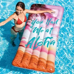 MATERASSINO ISOLA GONFIABILE STAMPA HAWAII IN PVC MARE PISCINA 178 X 84 CM