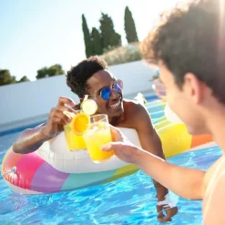 MATERASSINO ISOLA GONFIABILE GALLEGGIANTE FASHION RAINBOW FORMA CUORE MULTICOLORE 43722