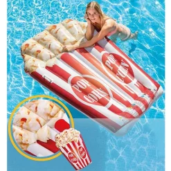 MATERASSINO ISOLA GONFIABILE STAMPA POP CORN IN PVC MARE PISCINA 178 X 124 CM