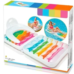 MATERASSINO POLTRONA GONFIABILE 2 IN 1 PIEGHEVOLE CON SCHIENALE PISCINA 198X94CM