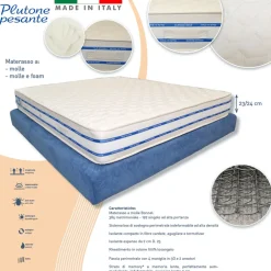 MATERASSO 1 PIAZZA E MEZZA 120X190 ALTO 24 CM A MOLLE E MEMORY FOAM ORTOPEDICO