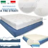MATERASSO ERGONOMICO A 3 STRATI ALTO 22 CM FOAM E MEMORY ANALLERGICO TRASPIRANTE