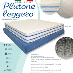 MATERASSO SINGOLO 80X190 ALTO 22 CM A MOLLE ORTOPEDICO ANALLERGICO ANTIACARO