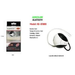 MAXTECH AURICOLARE BLUETOOTH 4.2 AU-BT008 UNIVERSALE CUFFIA PER CELLULARE SMARTPHONE