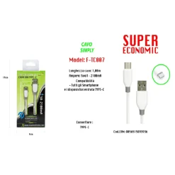 MAXTECH CAVO USB SIMPLY TYPE-C COMPATIBILE PER SMARTPHONE 5VOLT - 2100MA F-TC007