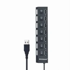 MAXTECH HUB-07 USB 2.0 A 7 PORTE AD ALTA VELOCITÀ ON/OFF INTERRUTTORE PER WINDOS MACOS