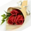 MAZZO MAZZETTINO BOUQUET DI ROSE ROSSE FINTE CON FOGLIE REGALO PER SAN VALENTINO