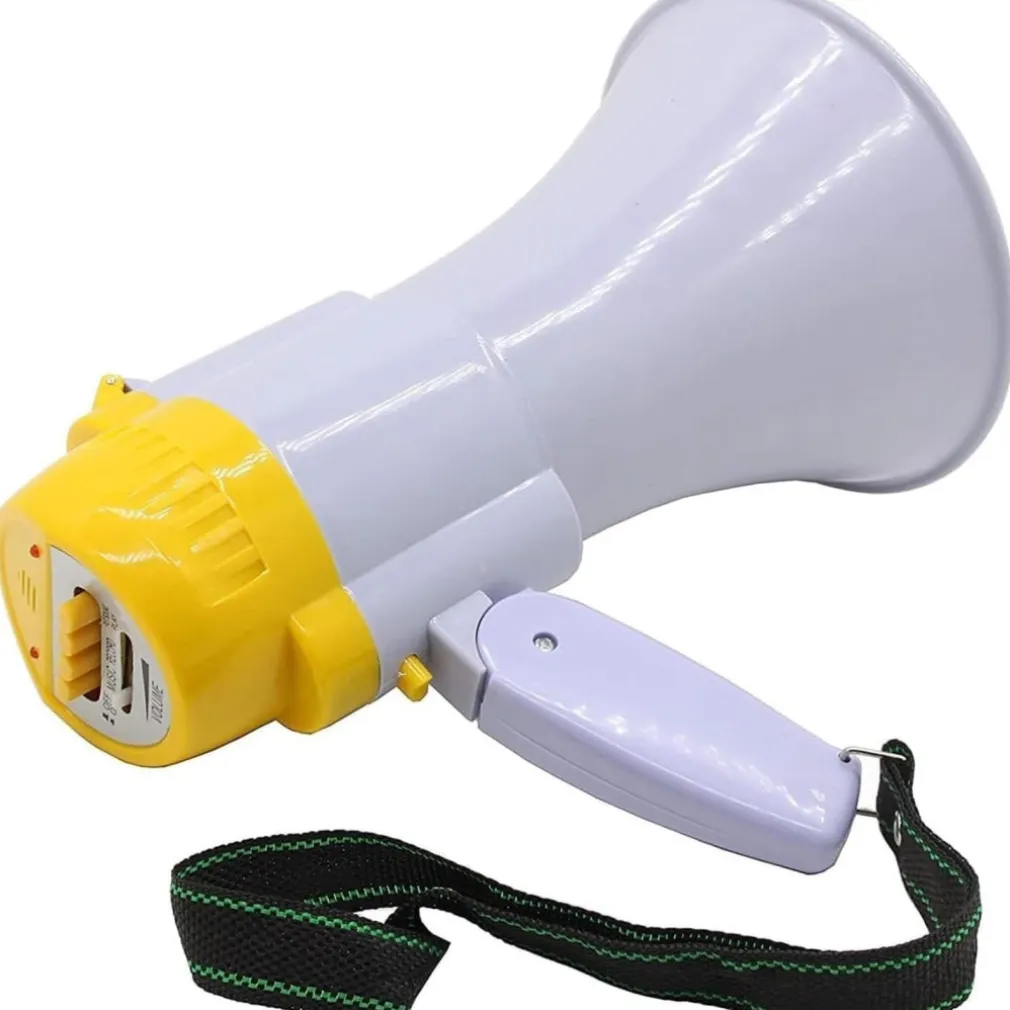 MEGAFONO PORTATILE ALTOPARLANTE REGISTRATORE VOCALE MUSICALE BATTERIA 200 mt.