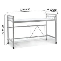 MENSOLA ALLUNGAILE DA 40-65CM SALVASPAZIO CON 8 GANCI PER APPENDERE UTENSILI ARREDO CASA