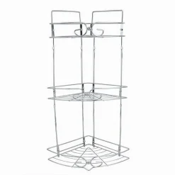 MENSOLA ANGOLARE PER BAGNO ANGOLIERA DOCCIA A 3 LIVELLI RIPIANI IN METALLO 52720