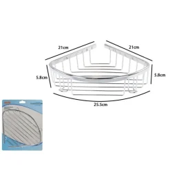 MENSOLA ANGOLARE PER DOCCIA BAGNO CROMATA LUCIDA CESTINO PORTA OGGETTI ACCIAIO 87901