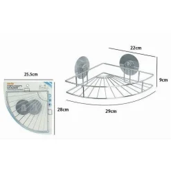 MENSOLA ANGOLARE PORTAOGGETTI DA BAGNO MONTAGGIO A PARETE CON BIADESIVO 79840