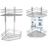 MENSOLA ANGOLARE SCAFFALE 2 RIPIANI ORGANIZZATORE BAGNO PORTASAPONE DOCCIA IN METALLO