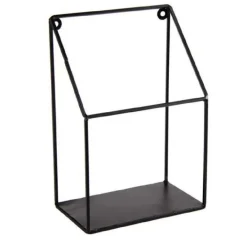 MENSOLA BACHECA PARETE METALLO NERO INDUSTRIAL CLASSIC MODERNO 17X10X25CM 822254