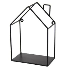 MENSOLA BACHECA PARETE METALLO MODERNO NERO 17X10X25CM CASETTA INDUSTRIAL 822278