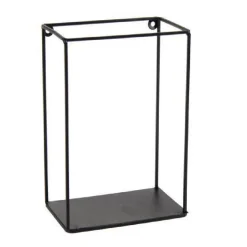 MENSOLA BACHECA PARETE RETTANGOLARE IN METALLO 17X10X25CM NERO INDUSTRIAL 822179