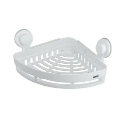 MENSOLA CON VENTOSA ANGOLARE DA BAGNO PER DOCCIA PORTASAPONE SHAMPOO SCAFFALE