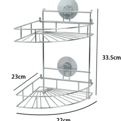 MENSOLA DA BAGNO ANGOLARE ANGOLIERA DOCCIA A 2 LIVELLI RIPIANI IN METALLO 79849