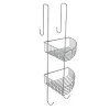 MENSOLA DA BAGNO DOCCIA ANGOLARE A 2 RIPIANI IN METALLO CROMATO DA APPENDERE 87821