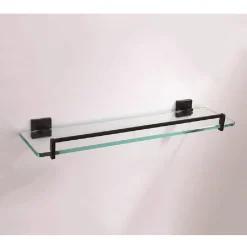 MENSOLA DA BAGNO NERO IN METALLO SHAMPOO DOCCIA SAPONE IN VETRO PER CUCINA BAGNO