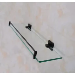 MENSOLA DA BAGNO NERO IN METALLO SHAMPOO DOCCIA SAPONE IN VETRO PER CUCINA BAGNO