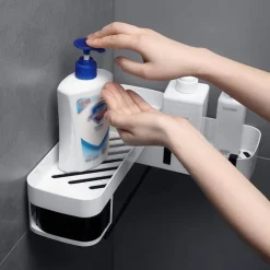 MENSOLA DA PARETE BAGNO SCAFFALE ROTANTE PORTAOGGETTI CUCINA DOCCIA ORGANIZZATORE