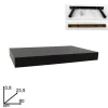 MENSOLA DA PARETE IN LEGNO MDF 80X23,5X3,8CM PENSILE SCAFFALE A MURO STAFFE NERO