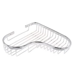 MENSOLA DOCCIA BAGNO ANGOLARE CROMATA LUCIDA 23.5CM CESTINO PORTA OGGETTI CUORE 87903