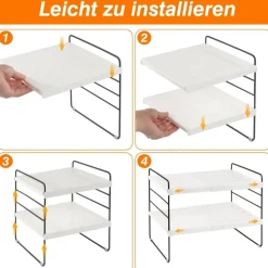 MENSOLA ESTENDIBILE ORGANIZER DA CUCINA PORTASPEZIE SCAFFALE A 3 RIPIANI MULTIUS