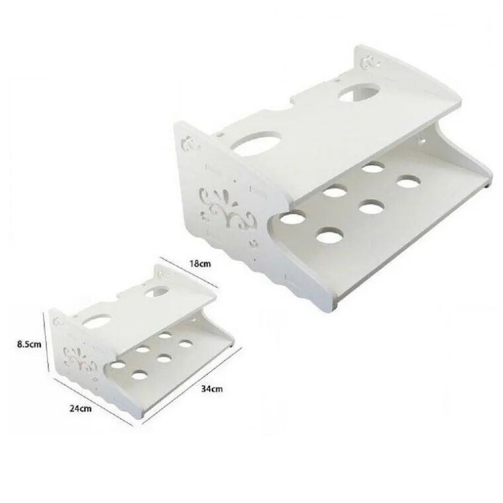 MENSOLA IN LEGNO BIANCO 34X24X8.5CM ARREDO CASA CAMERETTA 2 RIPIANI 70206 PARETE