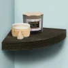 MENSOLA PARETE ANGOLARE SCAFFALE RIPIANO AD ANGOLO IN LEGNO MDF WENGHE 24 X 4 CM