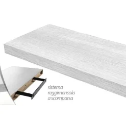 MENSOLA PARETE LEGNO REGGIMENSOLA SCOMPARSA BIANCO 40X25X4CM KIT MONTAGGIO 790775