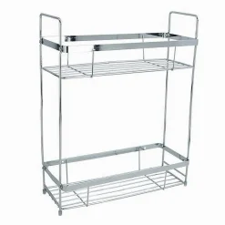 MENSOLA PER DOCCIA BAGNO RETTANGOLARE 2 RIPIANI PORTAOGGETTI 30,5X12X38 CM 79301