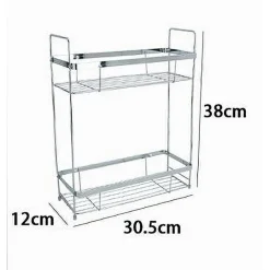 MENSOLA PER DOCCIA BAGNO RETTANGOLARE 2 RIPIANI PORTAOGGETTI 30,5X12X38 CM 79301
