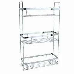 MENSOLA PER DOCCIA BAGNO RETTANGOLARE 3 RIPIANI PORTA OGGETTI 30,5X12X53CM 79302