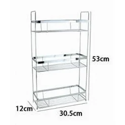 MENSOLA PER DOCCIA BAGNO RETTANGOLARE 3 RIPIANI PORTA OGGETTI 30,5X12X53CM 79302