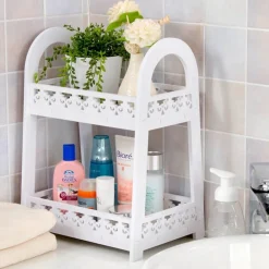 MENSOLA PORTAOGGETTI A DOPPIO STRATO PER CUCINA BAGNO UFFICIO STILE EUROPEO DA SCRIVANIA