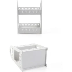 MENSOLA PORTAOGGETTI A DOPPIO STRATO PER CUCINA BAGNO UFFICIO STILE EUROPEO DA SCRIVANIA