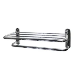 MENSOLA PORTASCIUGAMANI DA BAGNO DOPPIO RIPIANO PORTA ASCIUGAMANI ACCIAIO 52818