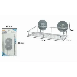 MENSOLA RETTANGOLARE PORTA OGGETTI ARREDO DA BAGNO MONTAGGIO CON BIADESIVO 79841